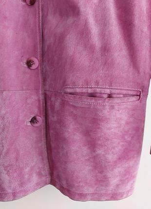 Яркая куртка натуральная замша, пиджак, жакет, р. 384 фото