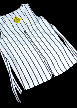 Брендова подовжена блуза в смужку river island віскоза етикетка1 фото