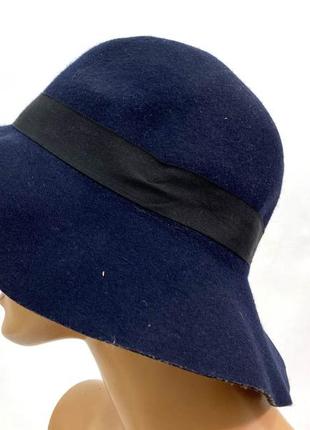 Шляпа стильная, фетовая asos, т.синяя, разм 57 см, отл сост7 фото