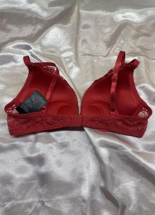 Идеальный красный кружевной сексуальный секси бюстгальтер лифчик с паролоновими чашкамии пушапом чашка а в5 фото