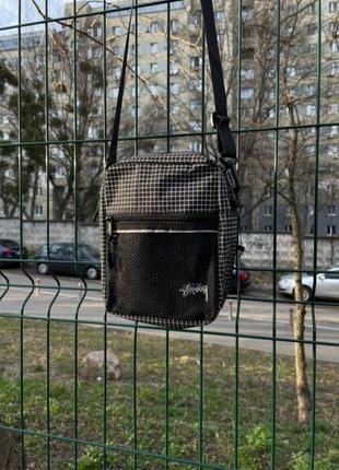 Мессенджер stussy, борсетка стюси с рефлективной вставкой, сумка через плечо мужская/подлеточная/мужская stussy//adidas//ellesse///eastpak