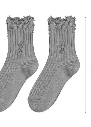 Шкарпетки рвані, бавовна, сірі 1133