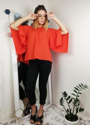 Брендовая самая красивая яркая блуза с широкими рукавами zara