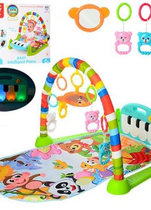 Коврик для младенца, дуга, подвески-погремушки, звук, свет, 698-55a
