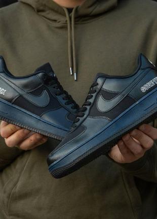 Кросівки чоловічі nike air force gore-tex black\blue