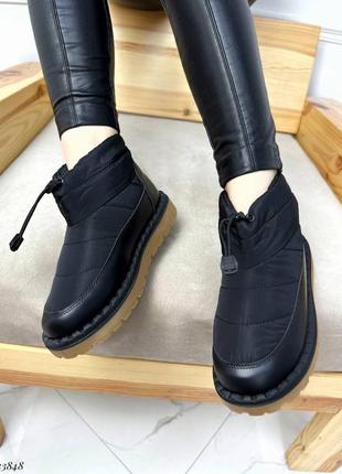 Дутики уги валянки зимові черевики з хутром на затяжці плащівка