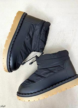 Дутики уги валянки зимові черевики з хутром на затяжці плащівка