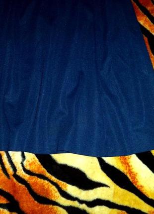 Синє плаття в підлогу з шубкою болеро7 фото