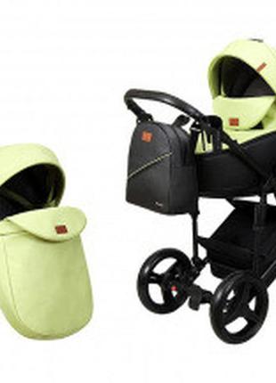 Дитяча коляска 2 в 1 multifunctional angelina amica bliss салатова (еко-шкіра)