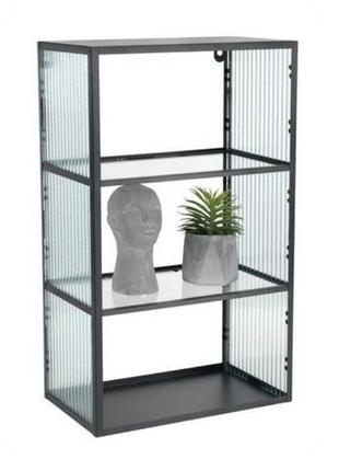 Полка металлическая со стеклом roar shelf jysk 30*18*501 фото