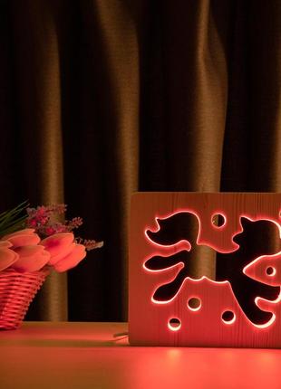 Светильник ночник arteco light из дерева led "сказочный пони" с пультом и регулировкой цвета, rgb10 фото