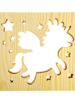 Светильник ночник arteco light из дерева led "волшебный единорог" с пультом и регулировкой цвета, двойной rgb