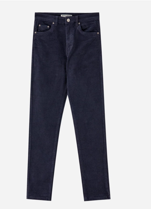 Серо-синие вельветовые брюки pull & bear s mex26 eur366 фото