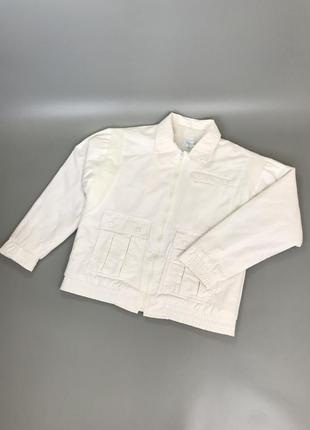 Стильна білосніжна куртка new mart з великими кишенями, біла, вітрівка, бомбер, харік, однотонна, базова, овершот, харінгстон, тепла4 фото