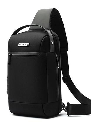 Рюкзак однолямковий сумка skv w20107 з кодовим замком usb міський вологостійкий 7л