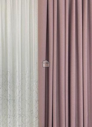 Двусторонний лен для штор california однотонная шторная ткань, выбор оттенков3 фото