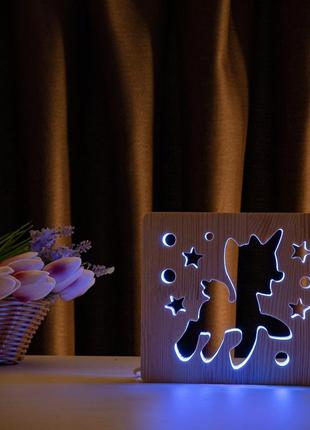 Світильник нічник arteco light з дерева led "поні-єдиноріг" з пультом та регулюванням кольору, rgb8 фото
