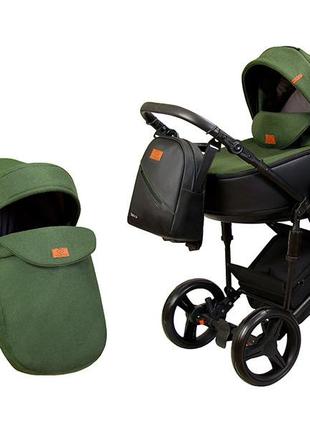 Коляска детская 2 в 1 multifunctional angelina amica, зелёный сад