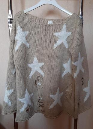 Італійський светр з вовни з зірочками