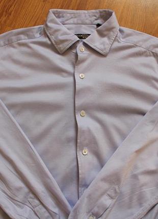 Вишукана чоловіча сорочка бавовняна ніжно бузковий колір corneliani італія2 фото