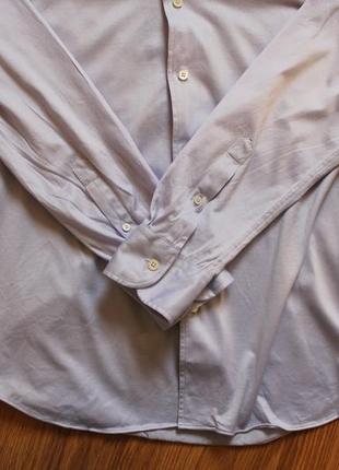Вишукана чоловіча сорочка бавовняна ніжно бузковий колір corneliani італія3 фото