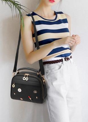 Оригинальный клатч, мини сумка, мини сумочка для девушки, для подростка экокожа7 фото