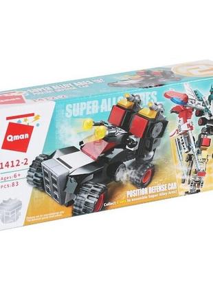 Детский конструктор qman 1412-1-6 транспорт, 79 дет (position defense car)