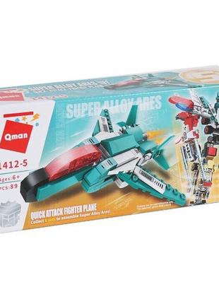 Детский конструктор qman 1412-1-6 транспорт, 79 дет (fighter plane)
