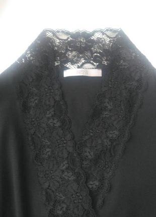 Шикарная вискозная базовая блуза с кружевами marks & spencer р.14 словакия5 фото