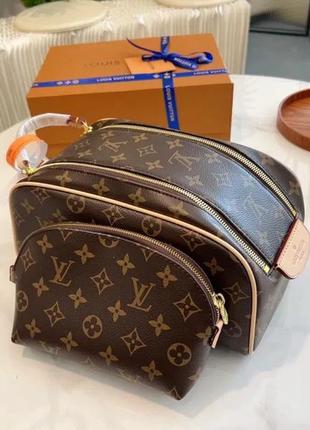 Косметичка несесер + маленька у подарунок від відомого бренду louis vuitton (dopp kit)