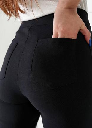 Женские штаны брюки укороченные базовые черные бежевые хаки flare5 фото