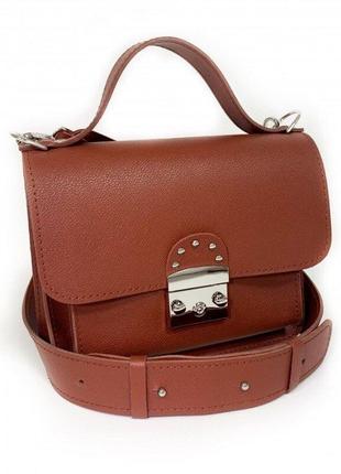 Сумка-клатч женская натуральная кожа, гончарная глина 334