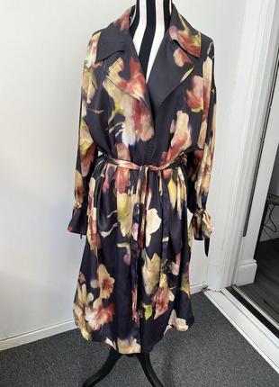 Новый zara limited edition стильный плащ, тренч шикарный принт, с поясом
