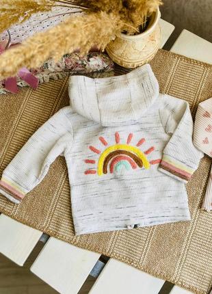 Кофта на замку, кофтинку зіпка вафельна на 3-6 місяців