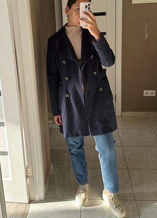 Синий тренч h&amp;m