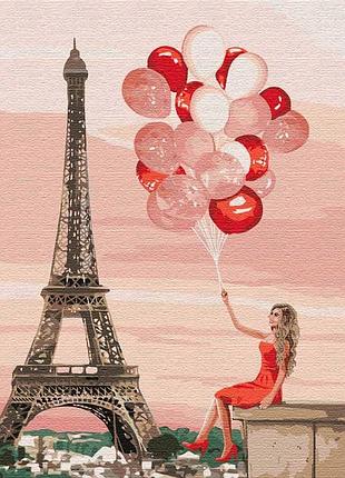 Картина за номерами "червоні фарби парижа" 40*50 см, кно4757