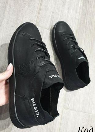 Кеды кожаные diesel pirate black3 фото