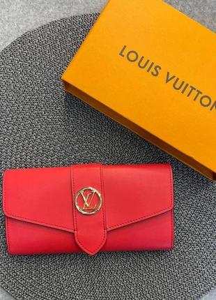 Кожаный кошелек louis vuitton луи красный, кошельки кожаные женские, гаманець шкіра