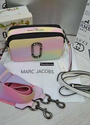 Жіноча сумка marc jacobs rainbow bag марк якобс різнобарвна, клатч крос боді, сумка через плече4 фото