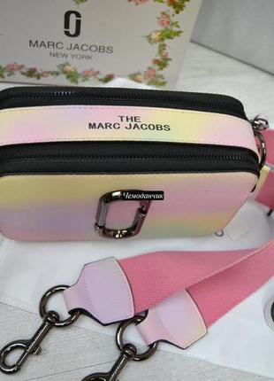 Жіноча сумка marc jacobs rainbow bag марк якобс різнобарвна, клатч крос боді, сумка через плече7 фото