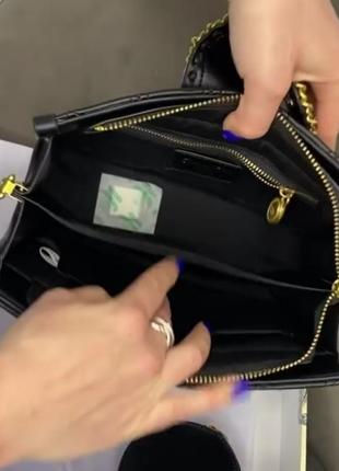 Жіноча сумка 2в1 чорна, сумка двійка, сумка на плече, крос боді, сумка з логотипом, брендова сумка3 фото