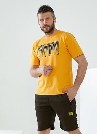Мужская желтая футболка из стрейч трикотажа tailer
