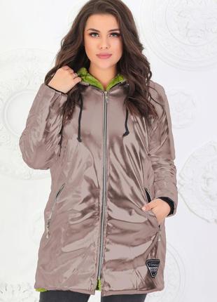 Теплая зимняя женская куртка из эко-кожи, утеплитель синтепон и эко-мех3 фото
