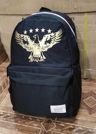 Рюкзак универсальный брендовый черный с логотпом, городской рюкзак, спортивные рюкзаки