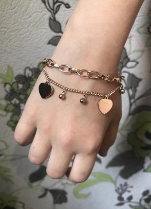 Гіпоалергенний позолочений браслет з медичної сталі (stainless steel)