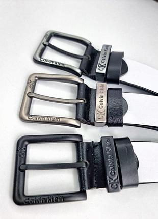 Кожаный ремень calvin klein кельвин кляйн 4 см, ремни с логотипом, брендовые ремни, ремень мужской