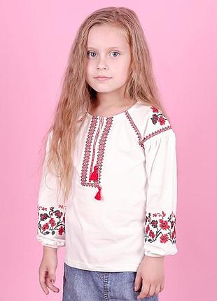 Вышиванка для девочек, кремовая

92-164р