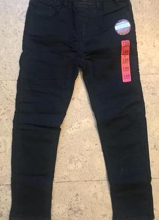 Джоггеры стрейтчевые джинсовые на мальчика на флисе черного цвета тм indigo bank kids