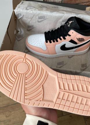 Женские кроссовки nike air jordan 1 retro mid pink quartz#найк7 фото