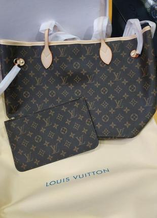 Жіноча брендова сумка-шопер louis vuitton shopper луї віттон шопер коричнева, сумки луї віттон, shoper